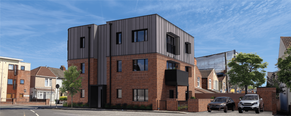 Computer generated image of what new council flats in Twyford Avenue could look like
