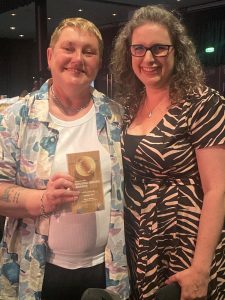 Mandy Buxey with Head of Housing Community Services, Nicola Clannachan