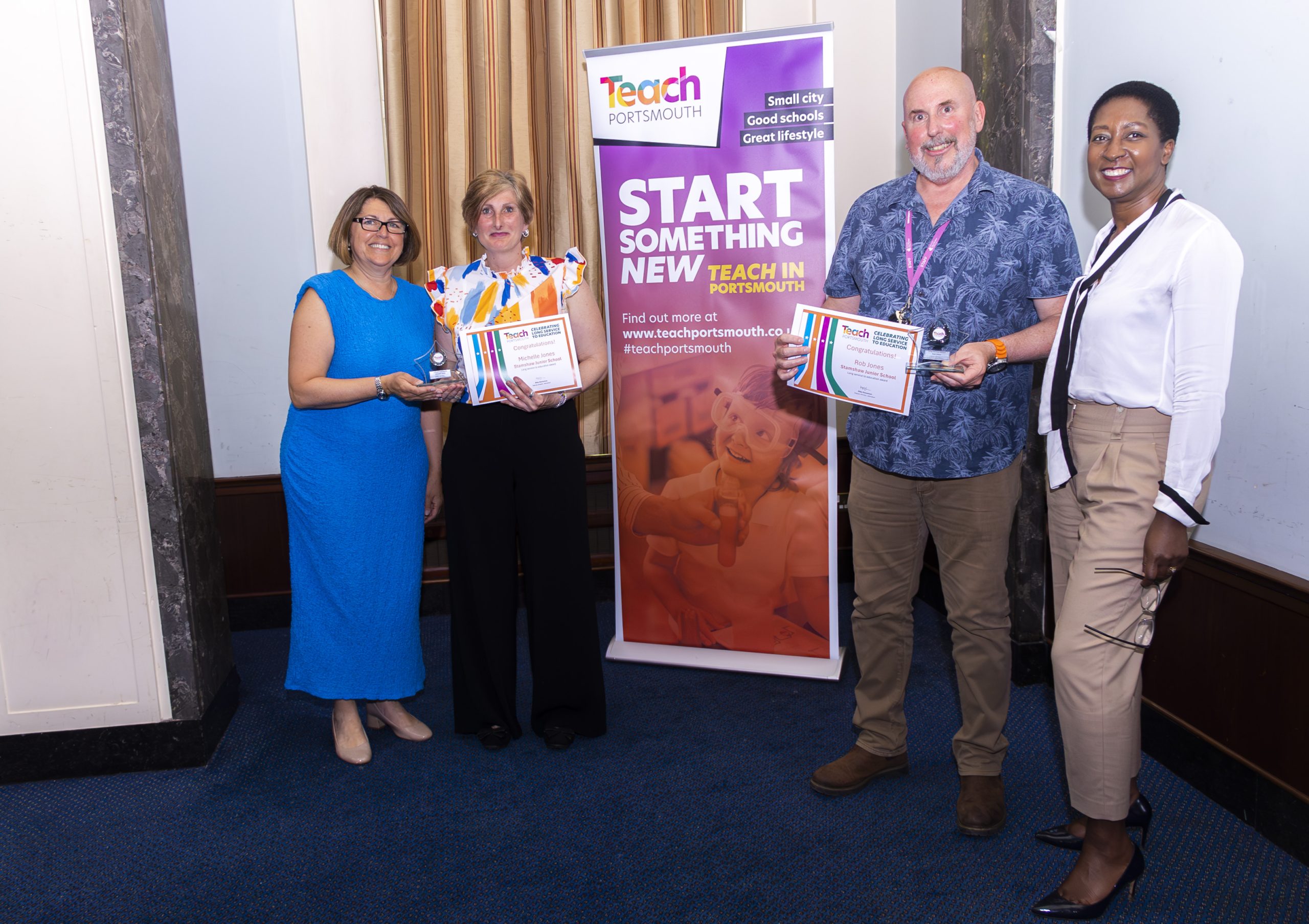 (Left to right - Nys Hardingham, Michelle Jones, Rob Jones and Jennese Alozie)