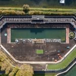 Hilsea Lido before, aerial view