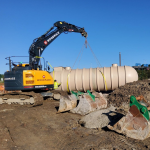Backwash tank, Crane