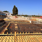pool base with steel bars