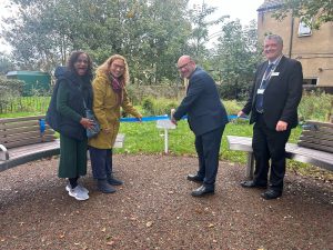 Betty Burns, Councillor Suzy Horton, Councillor Steve Pitt, and Phil Dominey from South Western Rail