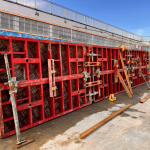 Shuttering around the side of pool