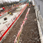 This area is being prepared to install 20 beach huts - they'll be the changing rooms.