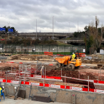 The ground on the north side of the site is ready for the modular shower units to be installed - they should be here next week.