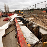 concreted wall with a frost cover