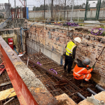 plant room walls, workman in high-vis