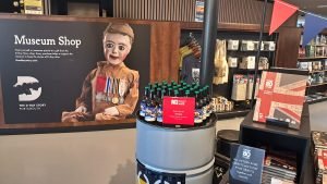 A photo of the D-Day story museum shop with the award in the foreground