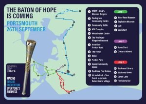 The route and map for the Portsmouth Baton of Hope