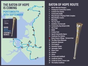 Baton of Hope Portsmouth route map