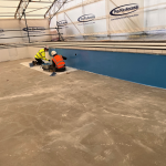 The walls are being painted blue