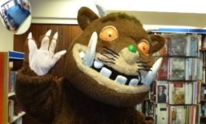The Gruffalo character in a library