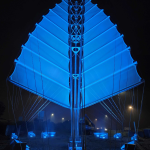 tri sails at night