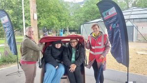 Carers take part in Cycling Without Age during Carers Week.